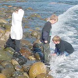 Sunsafe Kids on Rocky Shore