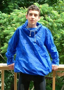 long cagoule gets wet in the lake