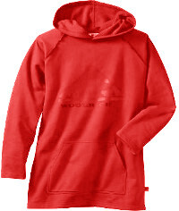 red swim hoodie