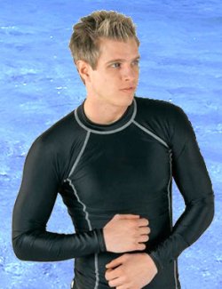 Lycra swim shirt wet black